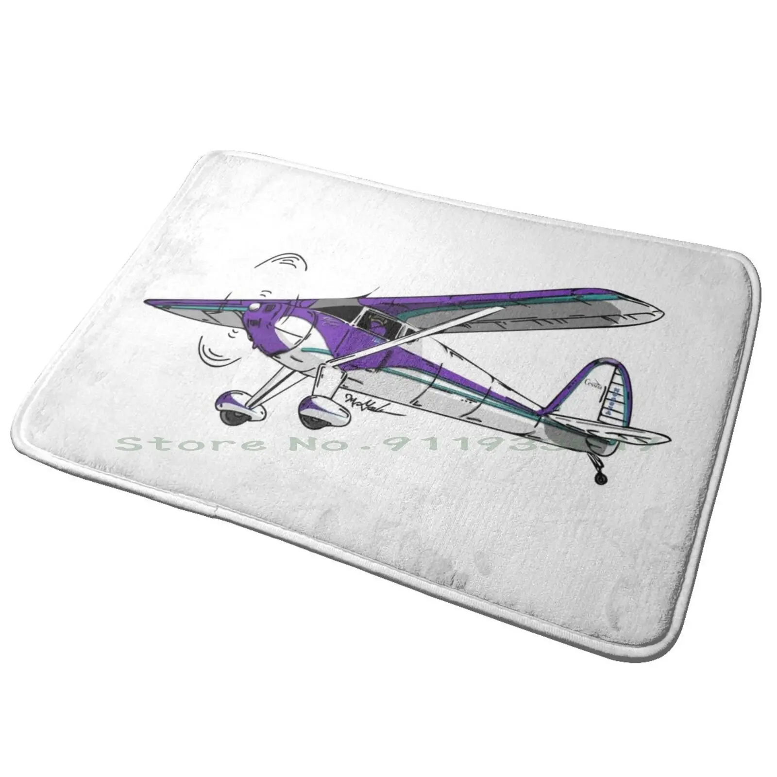 Cessna 140 N9607a Entrance Door Mat Bath Mat Rug Cessna Bush Plane Stol Alaska Tundra Tires Sand Bar Landing Aviation Airport