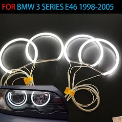 4 Pcs CCFL Angel Eyes Kit Warm White  Ring Headlamp For BMW E46 Sedan 1995-2005 E46 Coupe Convertible 1993-2003