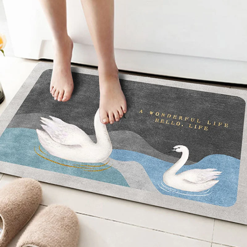 Floor Mat Door Mat Doorway Entrance Door Mouth Foot Mat Door Mat Bathroom Bathroom Water-Absorbing Non-Slip Mat Household Carpet