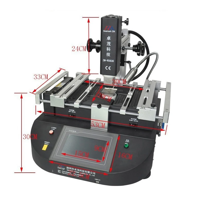 ZhuoMao ZM-R5830 Three Temperature Zones Hot Air BGA Rework Station Reballing Machine with Touch Screen Control Panel