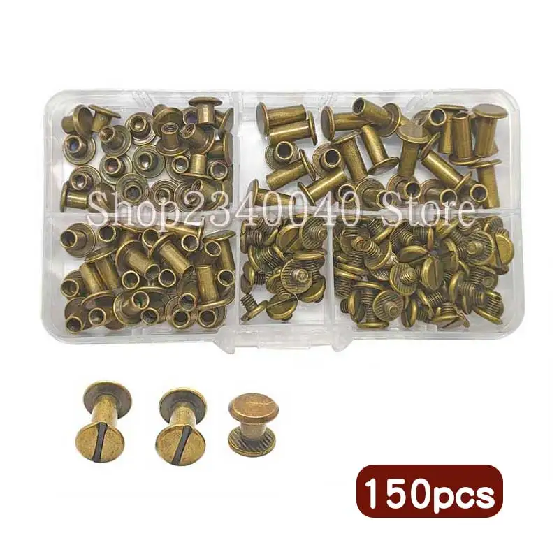 

150pcs Chicago Screws Nails Studs Rivets For Photo Scrapbook Album Account Book Post Binding menu Leather Craft Belt Nail Rivet