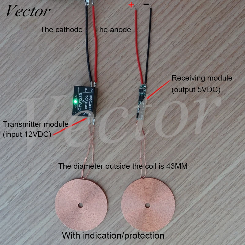 New Wireless Charging Module with Protective Belt Indicator Light Wireless Power Supply Module Has Circuit Diagram GYS1230