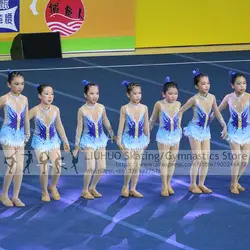 Aerobics Costume Figure Skating Dress Girls Swimwear Quality Crystals Cheerleading Long Sleeves Competition Ballroom Costumes