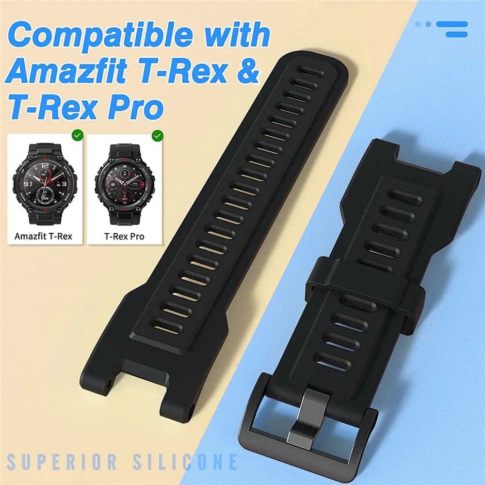 Replacement Watch Strap For Amazfit T-Rex Pro Strap Silicone Strap For Amazfit T Rex Strap