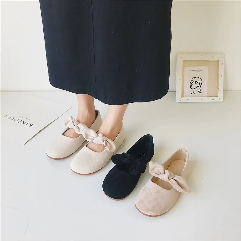 

Туфли женские в стиле ретро, однотонные, красные, без каблука, с бантом, в корейском стиле, весна 2020