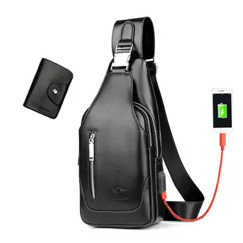 تصميم UBS لينة جلد الرجال حقيبة صدر للرجال مكافحة سرقة الرجال حقائب كتف الرياضة عادية السفر حقيبة ساع رجل حقيبة أعمال المحافظ