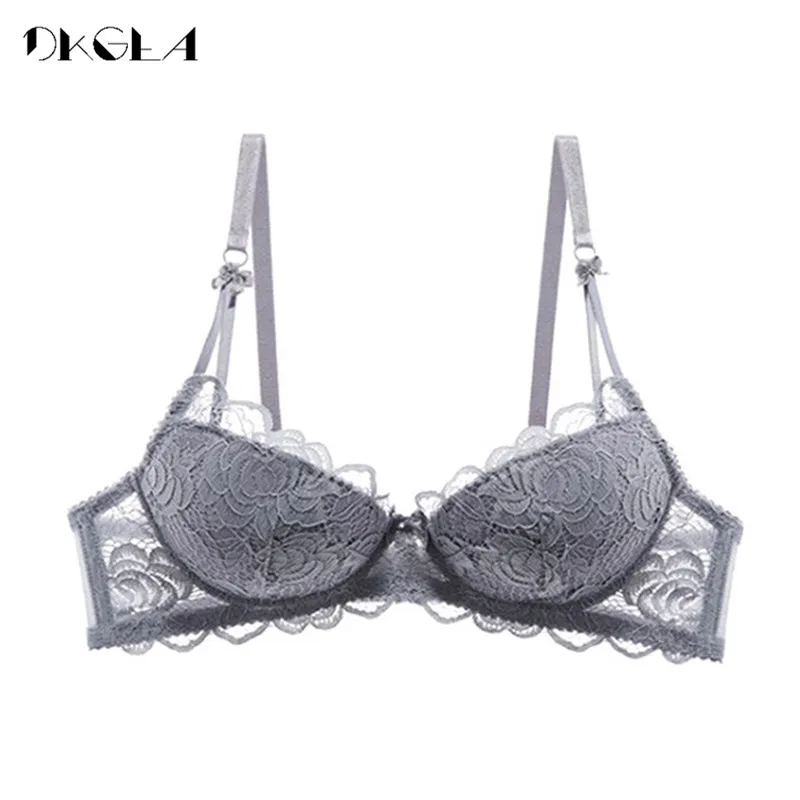 Comfortable Thin Cotton Women Underwear White Sexy Bra Plus Size C D Cup Embroidery Brassiere Push Up Bras Lace Lingerie Black