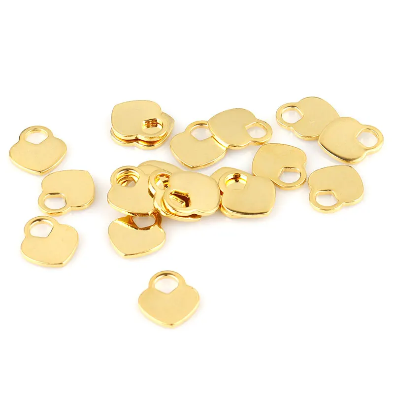 20pcs/lot 11*10mm Stainless Steel Heart Lock Pendant Heart Charms For DIY Jewelry Making Bracelet Necklace Accessories Supplies