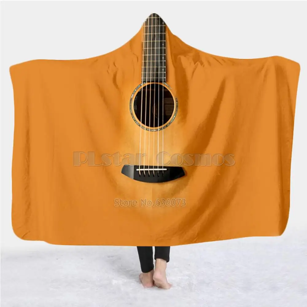 Violin Guitar art Musical instrument Blanket Hooded Blanket 3D full print Wearable Blanket Adults men women Blanket style-11