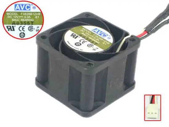 

AVC F3828B12HB Server Cooling Fan DC 12V 0.3A 38x38x28mm 3-Wire