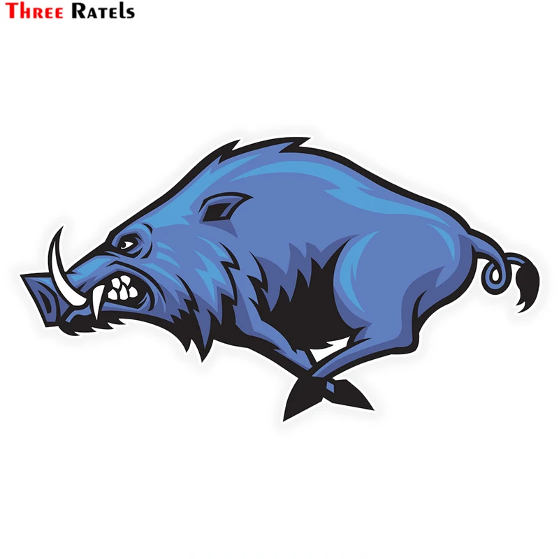 Three Ratels LCS383# 15x8.3cm Angry Wild Pig Colorful Car Sticker Funny Car Stickers Styling Removable Decal