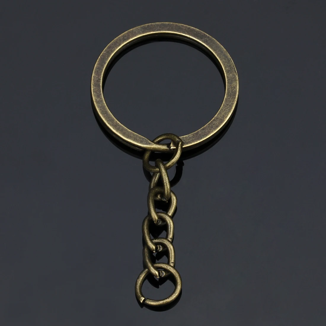5-20 Stück Schlüsselanhänger in Goldfarbe, Schlüsselring aus Bronze oder Rhodium, 28 mm lang, runde Schlüsselringe für DIY-Schmuckherstellung, Großhandel – Detail 6
