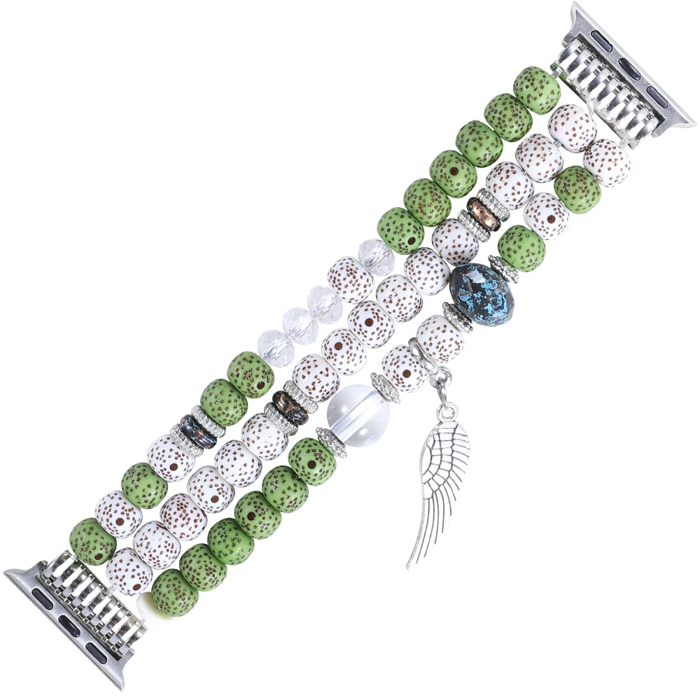 Pulsera para Apple Watch, banda elástica de 45mm, 41mm, 44mm, 40mm, 42mm y 38mm, joyería para mujer, 2022 con cuentas