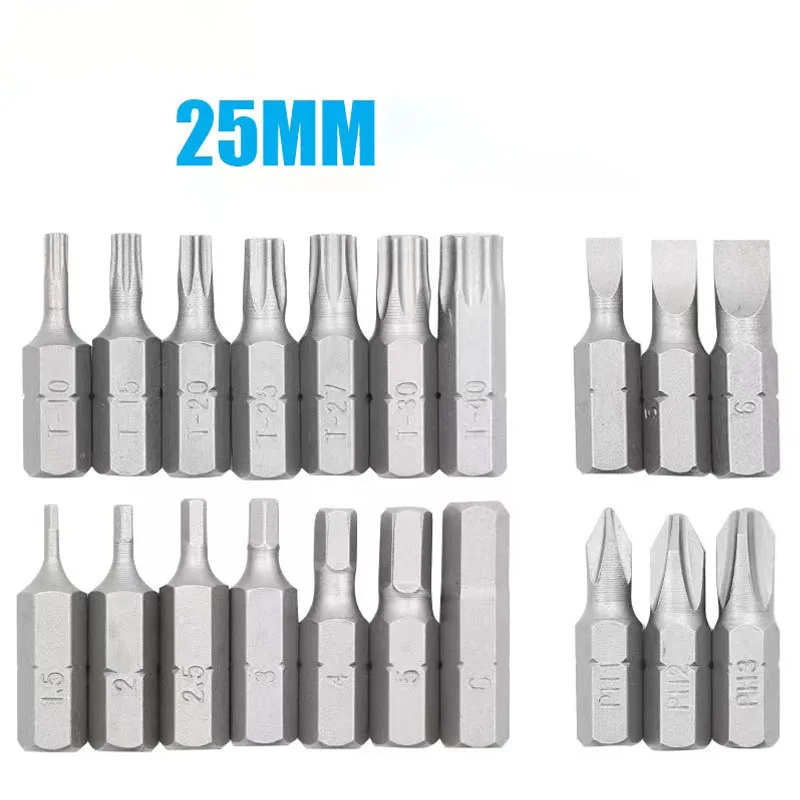 5Pcs 25mm Length Torx Screwdriver Bit Set 1/4\