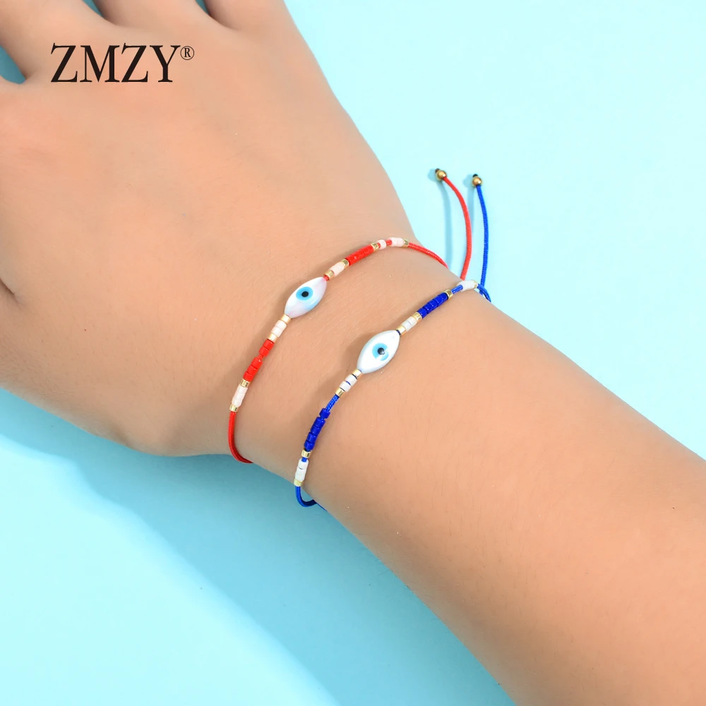 ZMZY Boho Handmade bransoletki przyjaźni Delica MIYUKI bransoletka Evil Eye powłoki oko urok Pulseira Mujer biżuteria kobiety prezent