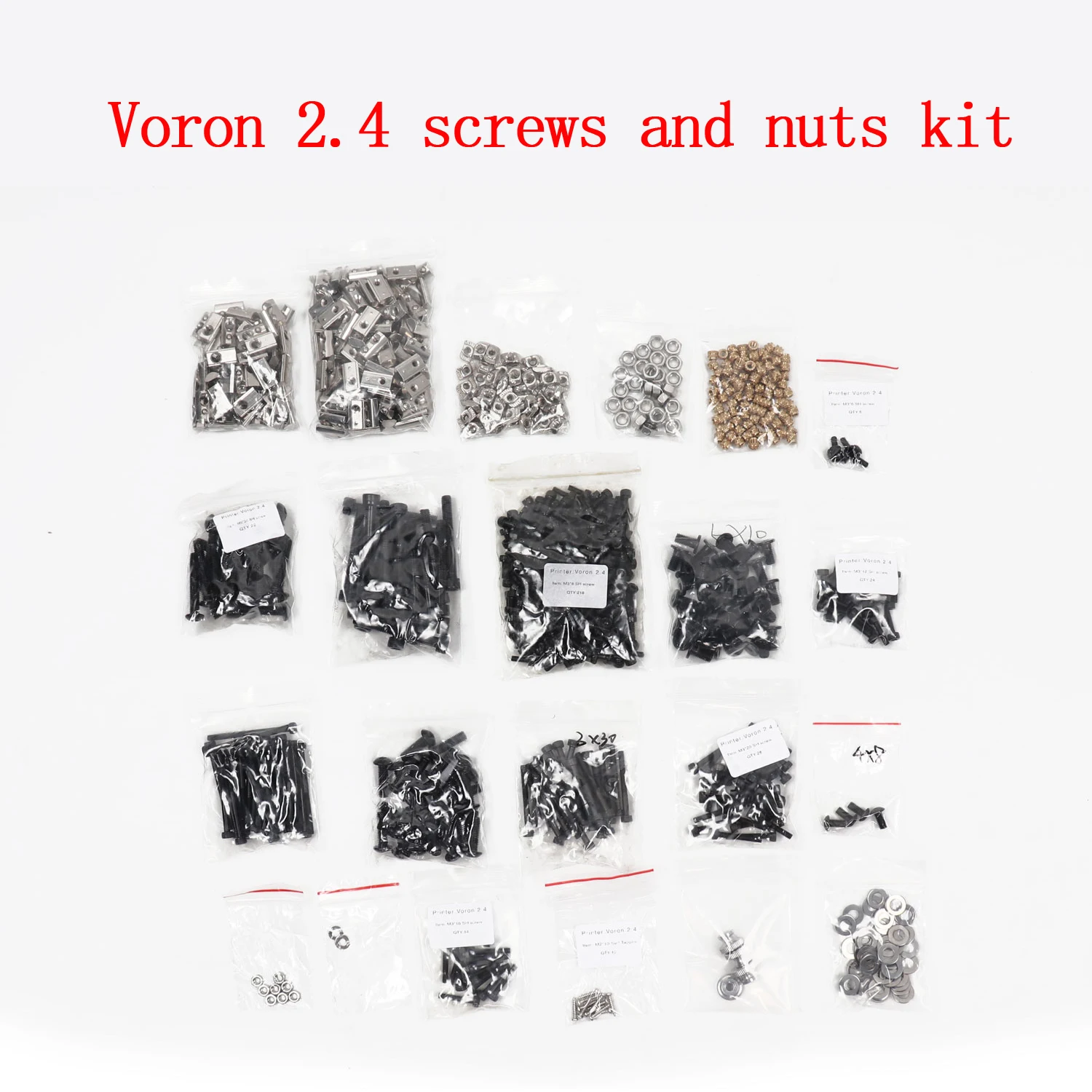 For Voron 2.4 3d Printer Project Fasteners Screws Nuts Full Kit V2.4 3D Printer Screws Full Kit EU Standard Screw Kits