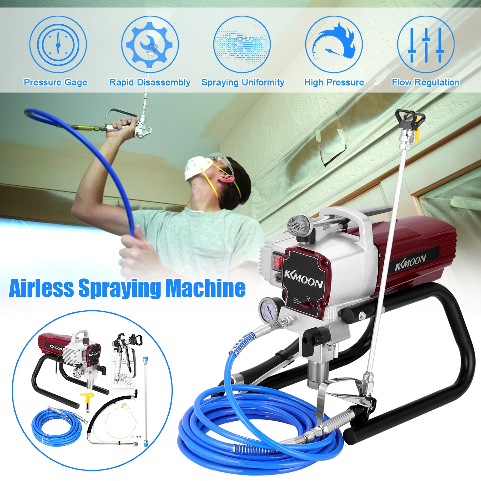 

Professional High-pressure Airless Spraying Machine Electric Paint Sprayer Internal-feed Painting Tool