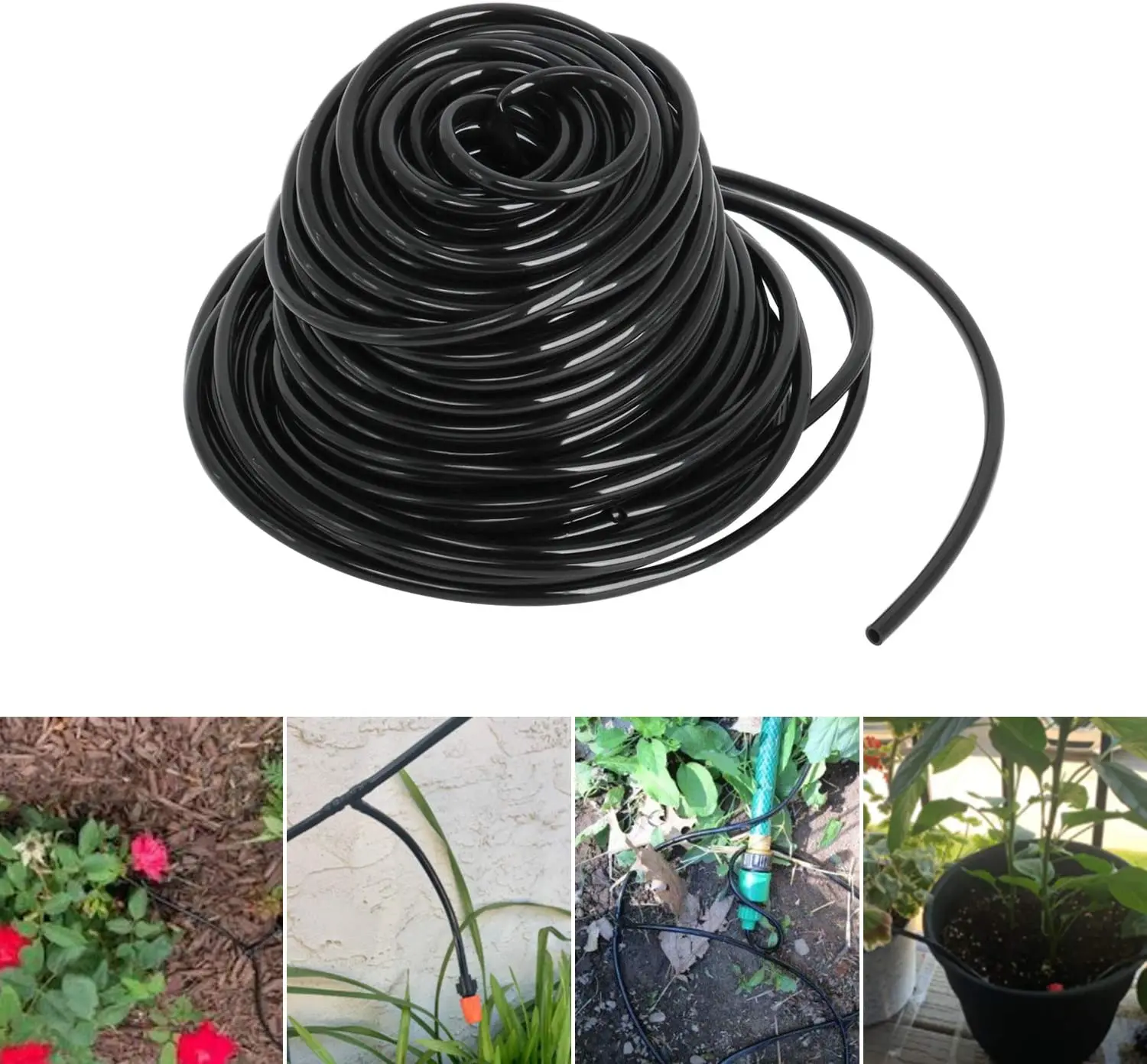 10/20/40M Watering Tubing Hose Pipe 4MM(ID) 6MM(OD) Micro Drip Garden Irrigation System for Greenhouses Watering Irrigation