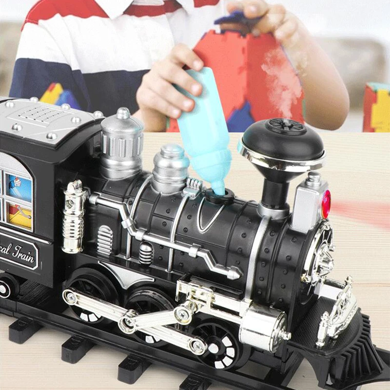 New Children RC Train Railway Toys Simulation Of Electric Track Programming Classical Steam Christmas Train Children Toys HC0146