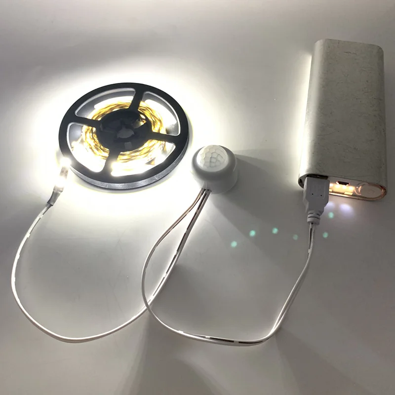 USB 5V Motion Sensor Light LED Night Light luminaria Kitchen Light Bed Lamp PIR USB LED Strip Tape Under Cabinet Bedside Lamps