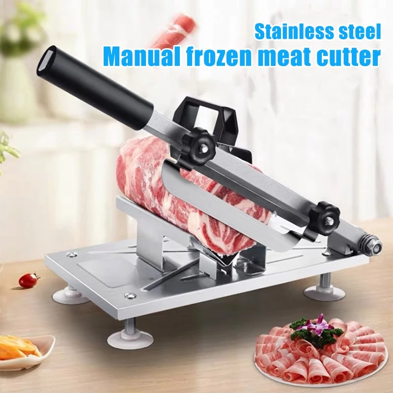 Top Sale Stainless Steel Manual Freeze Meat Slicer Mutton Ham Beef Cutter Cutting Machine Kitchen Supplies