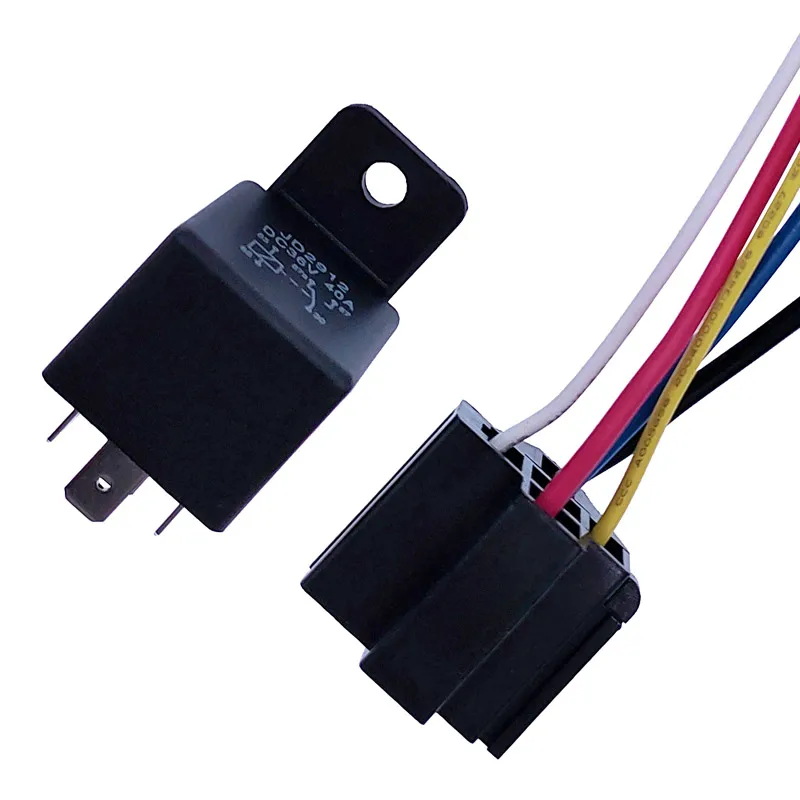 

JD2912 4 Pin 5 Pin 40A Auto Car Relay DC 12V 24V 36V 48V with Mounting Hole Coil Power 1.8W Automobile Control Device with Line