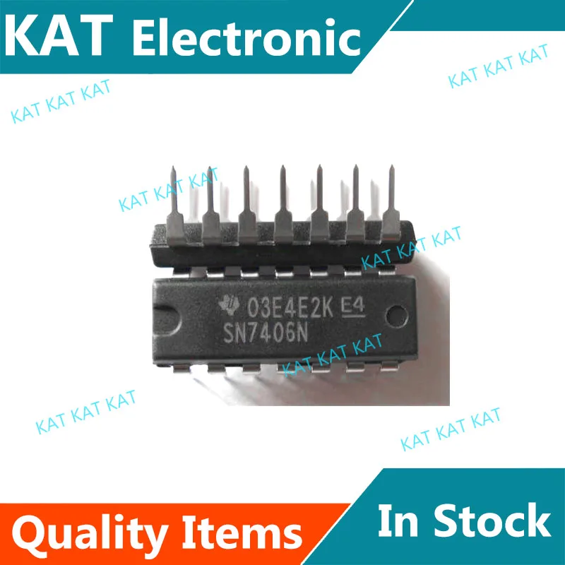 Amortiguadores/controladores hexagonales con colector abierto, salidas de alto voltaje, SN7406N, SN7406DR, 7406, SN7406NSR, SN7406, 5 unids/lote