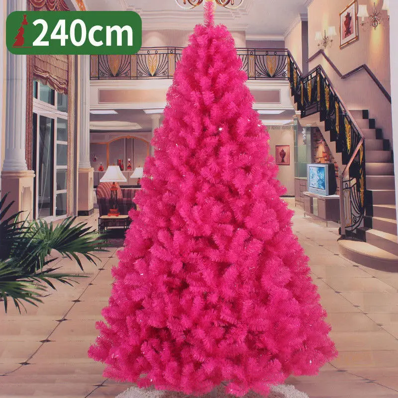 Albero di Natale fucsia 2 3 4 5 6 7 8 FT Porta esterna natalizia per festival non decorata