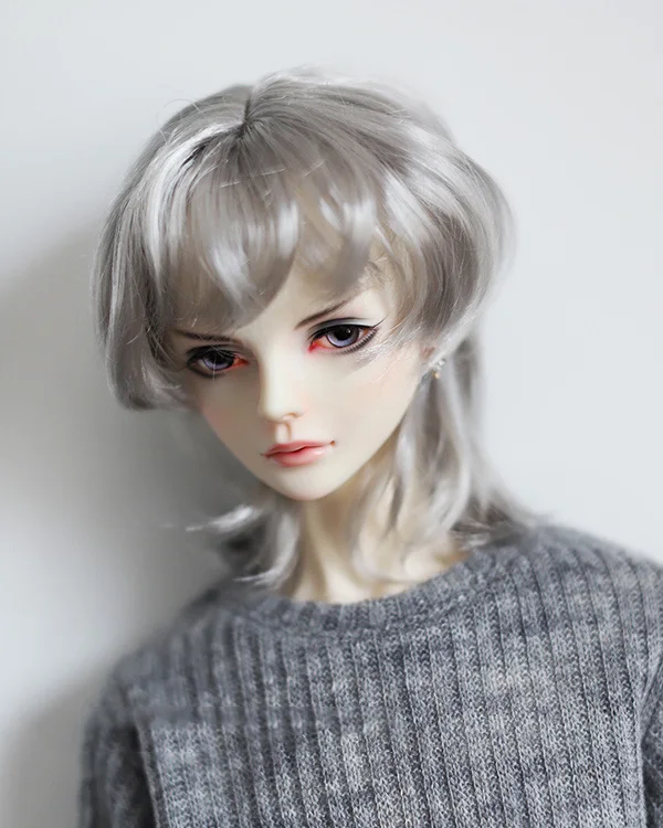 BJD Doll Wig for 1-3 1-4 white curly-tailed doll accessories