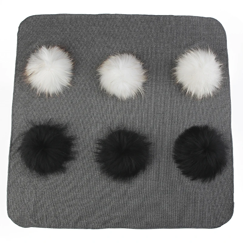 Newborn Kids Baby Warm Cotton Swaddling Blanket Travel Sleeping Blanket with Real Fur Pompom Solid Color Bedding Swaddles Wrap