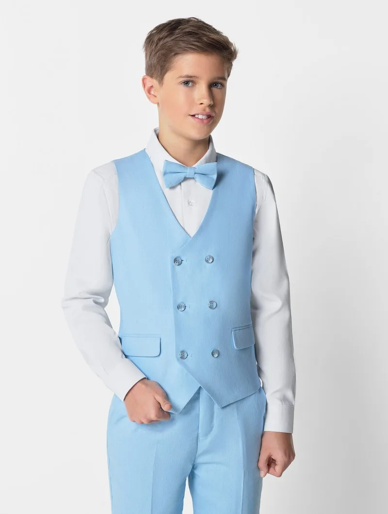 Sky Blue Zomer 2020 Korte Jongens Formele Kleding Jas Broek 2 Stuks Set Suits Voor Bruiloft Diner Kinderen Kids Smoking