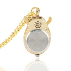 Newly Retro Gold Cute Beetle Quartz Pocket Watch Mechanical Pendant Necklace Chain Clock Gifts