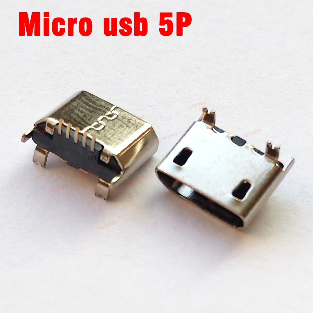 10pcs Micro USB 5pin mini Connector 90 180 Degree Vertical Patch Mobile Charging Port Jack Socket Dock