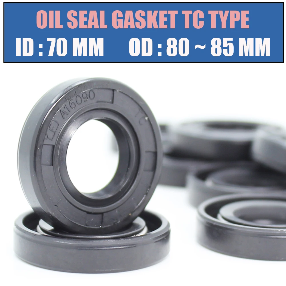 

ID 70mm Oil Seal Gasket TC Inner 70*80/85/87/88/90/92/95/100 mm 1PC NBR Skeleton Seals Nitrile Covered Double Lip With Garter