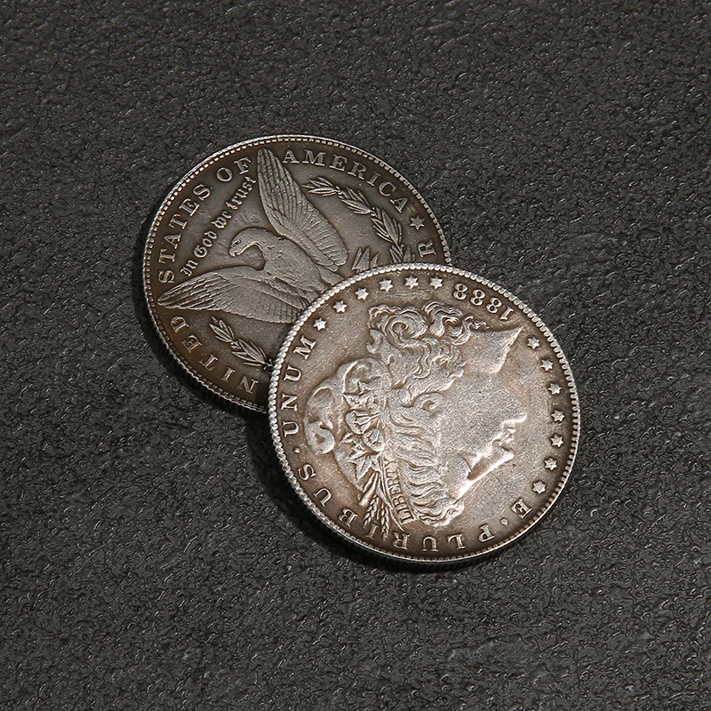 1 Pcs Steel Morgan Dollar (3.8cm Dia) Magic Tricks Can Be Sucked Props Accessorie Used Appearing/Disappearing Coin Magie