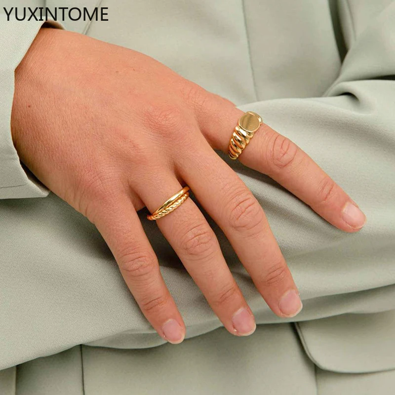 24K Gold Cross Rings Classic Bohemian Retro Style Gold/Silver Color Ring For Women Men Trendy Jewelry Party Friends Gifts