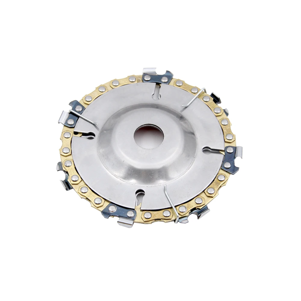 Angle grinder with 4 inch 7 tooth chain disk woodworking chain saw disk cutting blade wood slotting saw blade