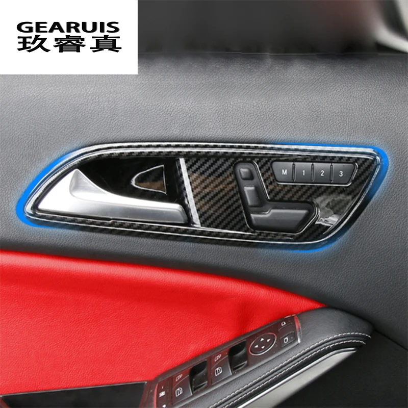 Carbon Fiber Car Styling Door Buttons Seat Adjustment Panel Cover Stickers Trim for Mercedes Benz A GLA CLA Class W176 X156 C117