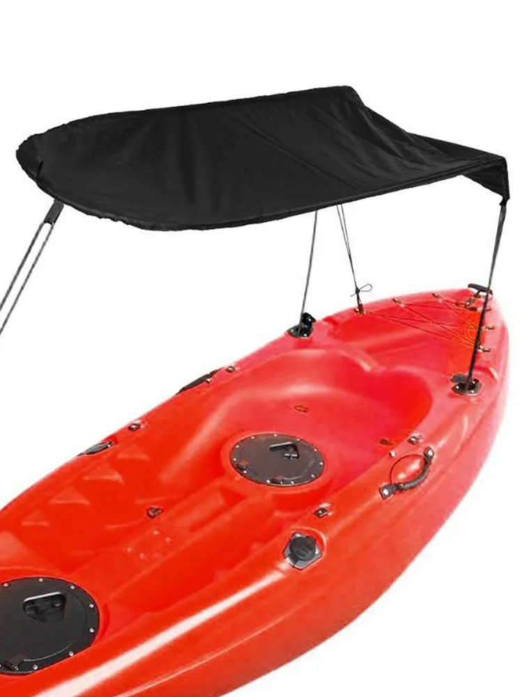 

Kayak Boat Canoe Set Sun Shade Canopy Top Cover Durable Rainproof Fishing Tent Have Black Storage Bag