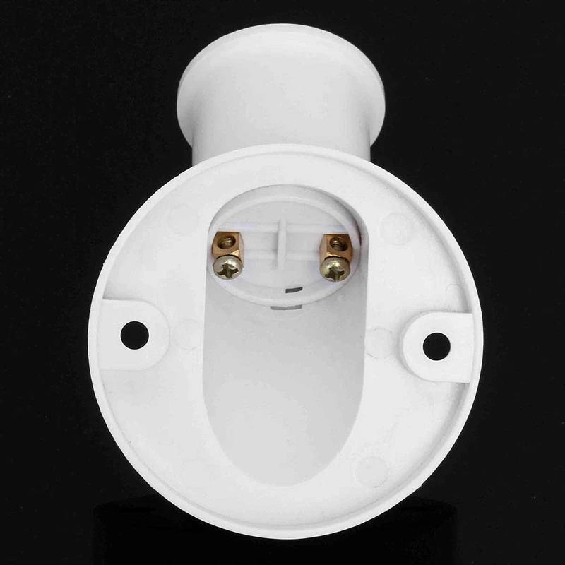 AC 250V 4A E27 45 Degree Angle Lamp Base Socket Oblique Screw Plastic Light Bulb Base Wall Lamp Holders Adapter Converter White