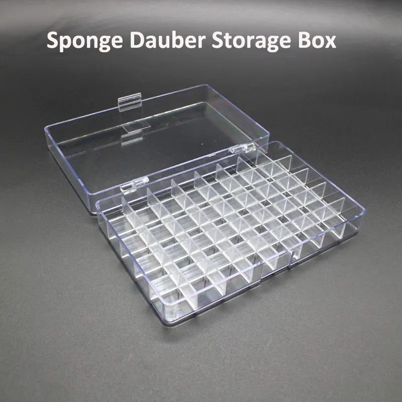 1pcs 40 Grids Transparent Acrylic Finger Sponge Daubers Storage Box Organizer Case Pack DIY Craft Finger Sponge Daubers Stamping