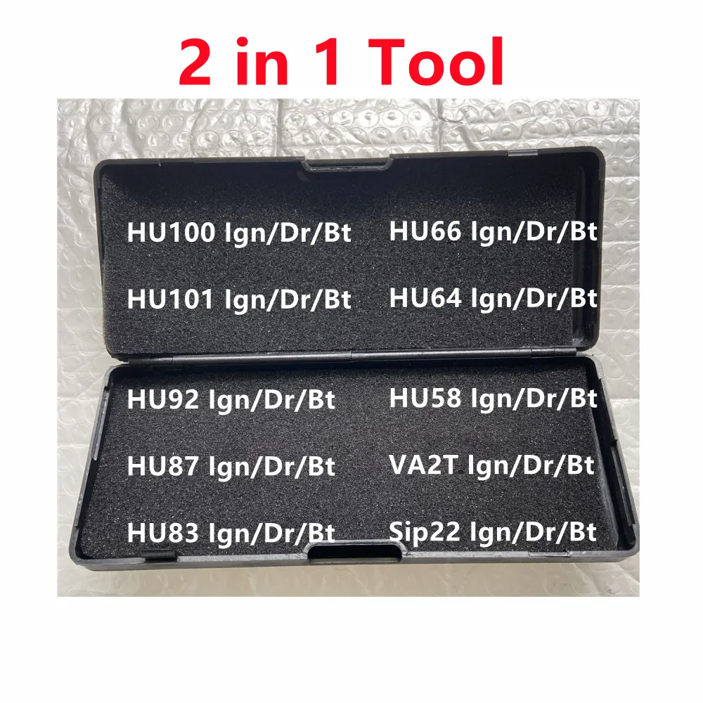 

Lishi 2 in 1 Tool HU66 2in1 Lishi Decoder Tools HU100 HU64 HU83 HU92 HU100R HU101 VA2T V.3 Ign/Dr/Bt Ignition