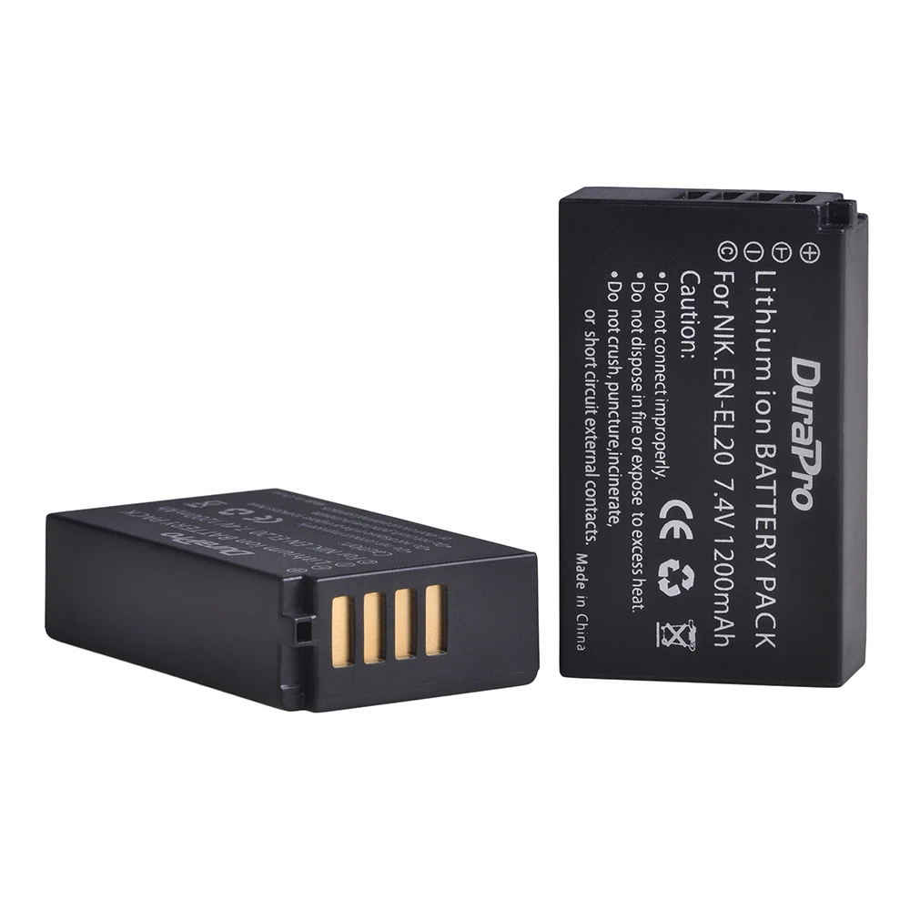 1200mAh Battery for Nikon EN-EL20, EN-EL20a, Coolpix P1000, P950, Coolpix A, 1 AW1,1 J1, 1 J2, 1 J3, 1 S1, 1 V3 Camera