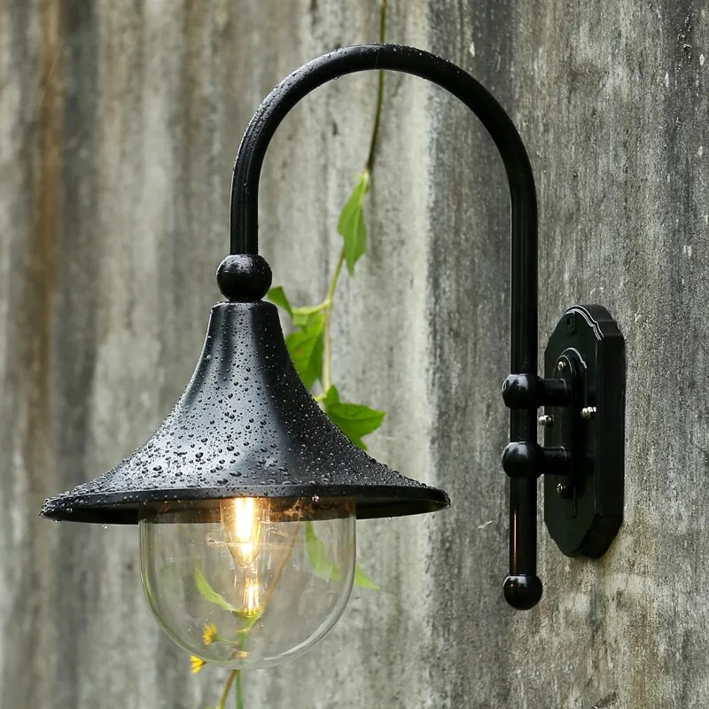 retro luz de parede ao ar livre europa villa arandela lampada e27 a prova impermeavel agua exterior jardim porta luz bronze preto lampada varanda do vintage 01