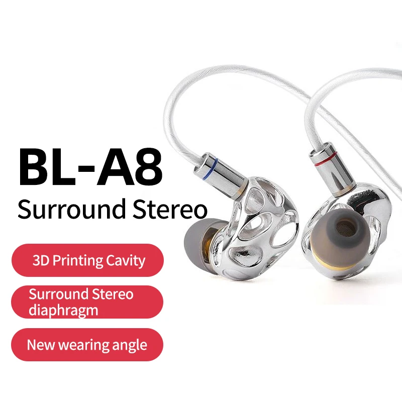 

BLON BL-A8 IEMs 10mm Lightweight Diaphragm In Ear Earphone Running Headphones BLA8 Sport Music Earbuds