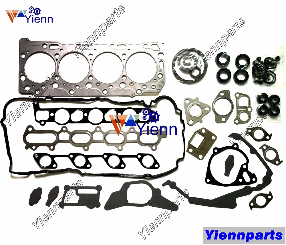 For Mitsubishi 4D56T-DI 4D56U Overhaul Rebuild Kit Full Gasket Kit Liner 1000A407 L200 16 Valves Direct Injection Engine Parts