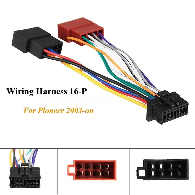 1 Pcs Car Wire Harness Adaptor For Kenwood / JVC Auto Stereo Radio ISO Standard Connector Adapter 16 Pin Plug Cable Plug-Play