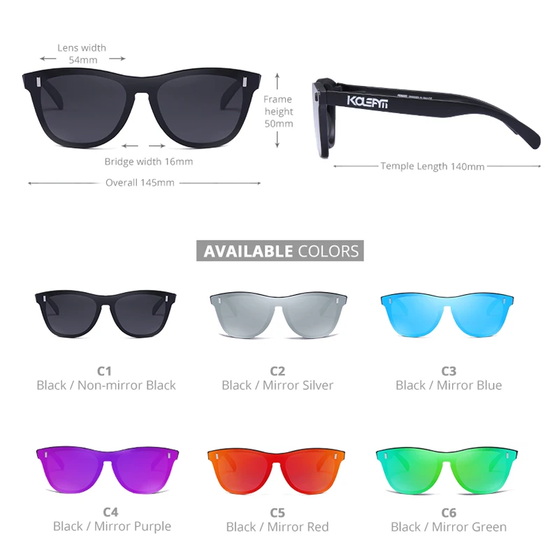 KDEAM Eye-Poping Color UV400 Polarized Sunglasses Men PA12 Plastic Titanium Women\'s Glasses Sports gafas de sol