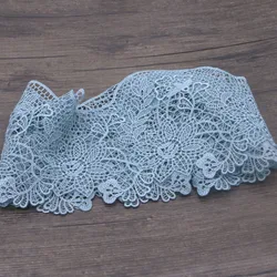 1yard 12.7cm wide water blue water soluble milk silk edging polyester hollow lace manual DIY sewing garment accessories lace de