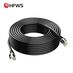 HFWVISION-Cable de red Cat5 impermeable para exteriores, cables LAN para sistema de cámara CCTV POE IP, 20M, 30M, 50M